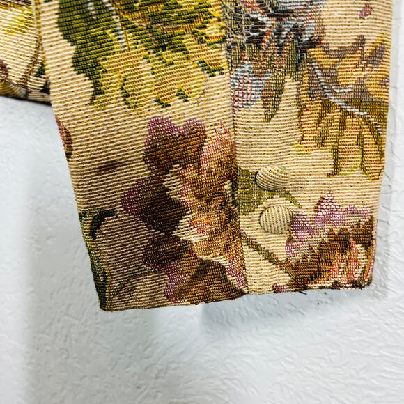 Vintage 90s Crazy Horse Tapestry Jacket Needlepoint Blazer Tan - XL - Picture 4 of 5